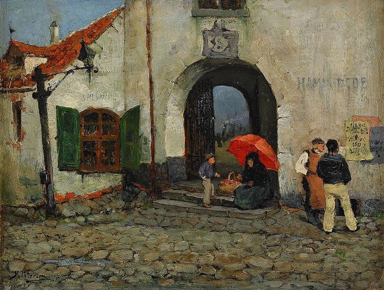 Hugo Birger Utanfor hamnfogdekontoret oil painting image